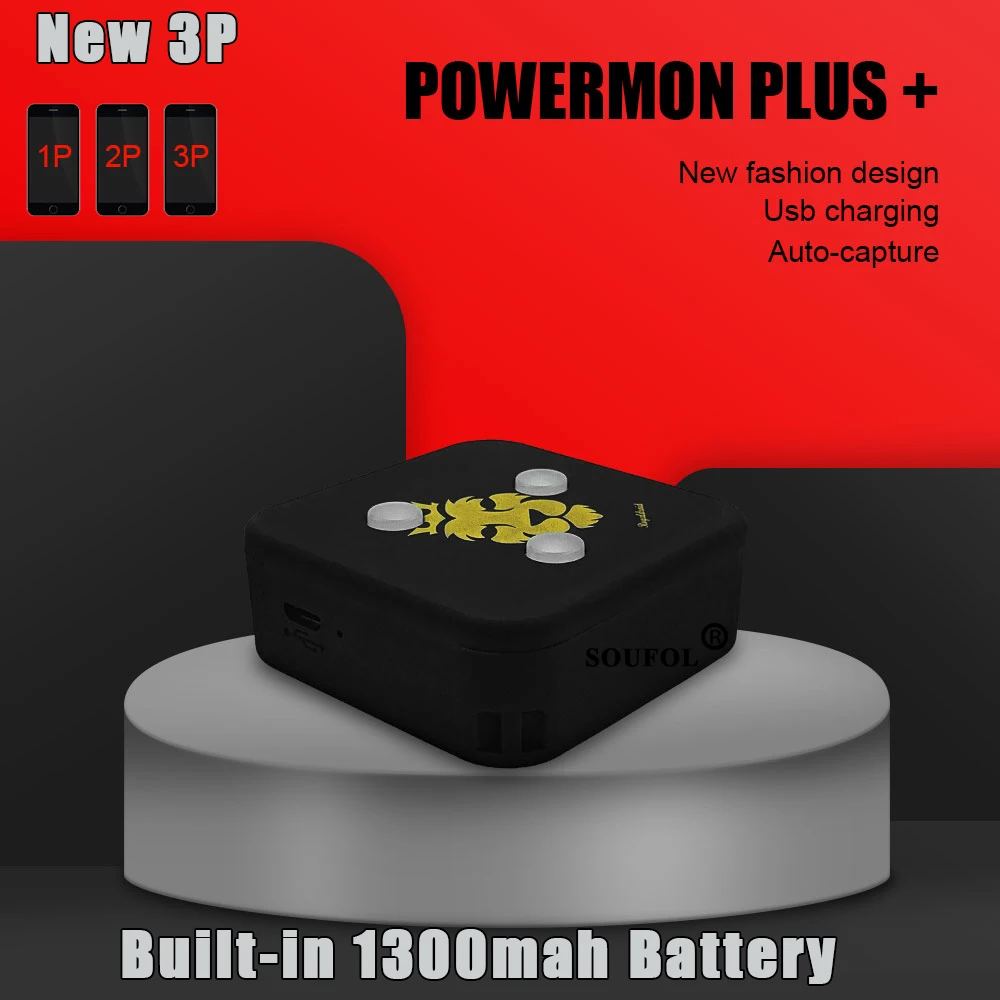 

2021 новейший Powermon Plus + автоматический захват 3P для PokemogoPlus Bluetooth режим ожидания 1300 мАч перезаряжаемая батарея дропшиппинг