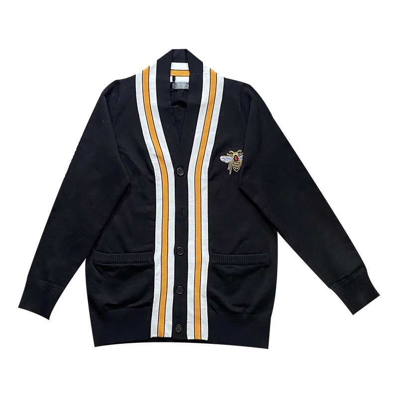

2021 Autumn And Winter New Knitted Cardigan Sweater Men's Fashion Brand Embroidery British Style