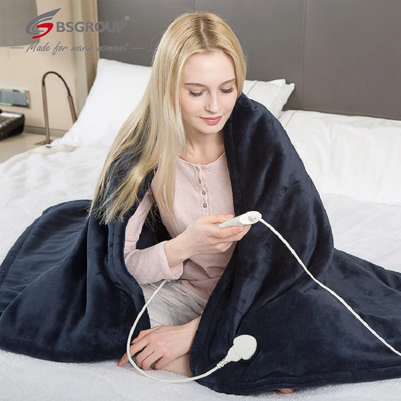 

110V 115W 50x60'' Double Side Soft Flannel Heating Blanket Throws Electric Thermal Blankets Queen Size Bed Heats Up Fast US Plug