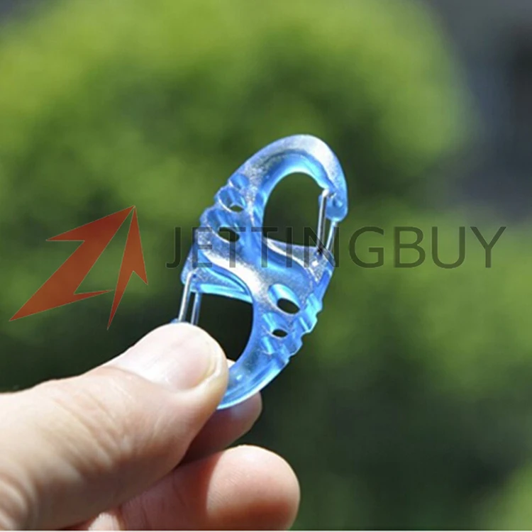 

8 S Shapes Carabiner Spring Clips Hook Outdoor Survival Keychain EDC Tool Backpack Hanging Buckle Quick Release 60kg Bearing