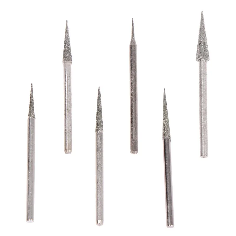 

6Pcs 1-4mm Diamond Grinding Head Needle Bits Burrs Engraving Tool 2.35mm Shank Burrs Engraving Carving Tool 2.35mm Shank D Needl