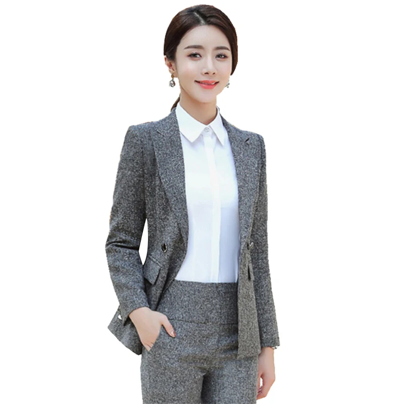 Формальные брючные костюмы женский Блейзер офисный деловой костюм куртки брюки