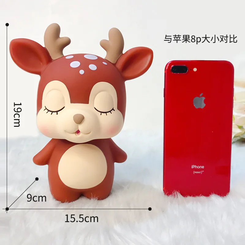 

Deer Piggy Bank Creative Cartoon Coin Bank Kids Money Box Figurines Saving Money Pot Tabletop Decoration Figurines Home Decor