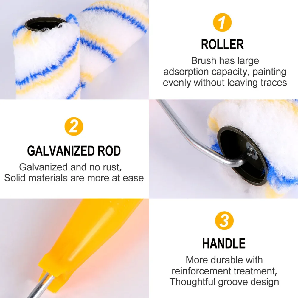 

5PCS 100MM Roller Paint Brushes Professional DIY Wall Paint Brushes for Bedroom Living Room