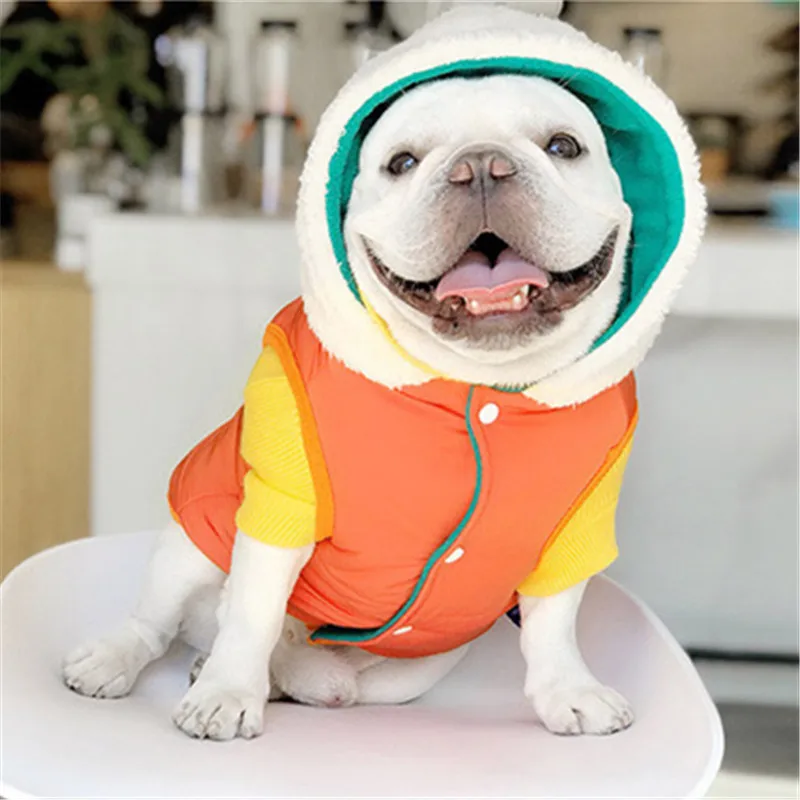 Одежда для французского языка мопса Двустороннее пальто собак куртка наряд