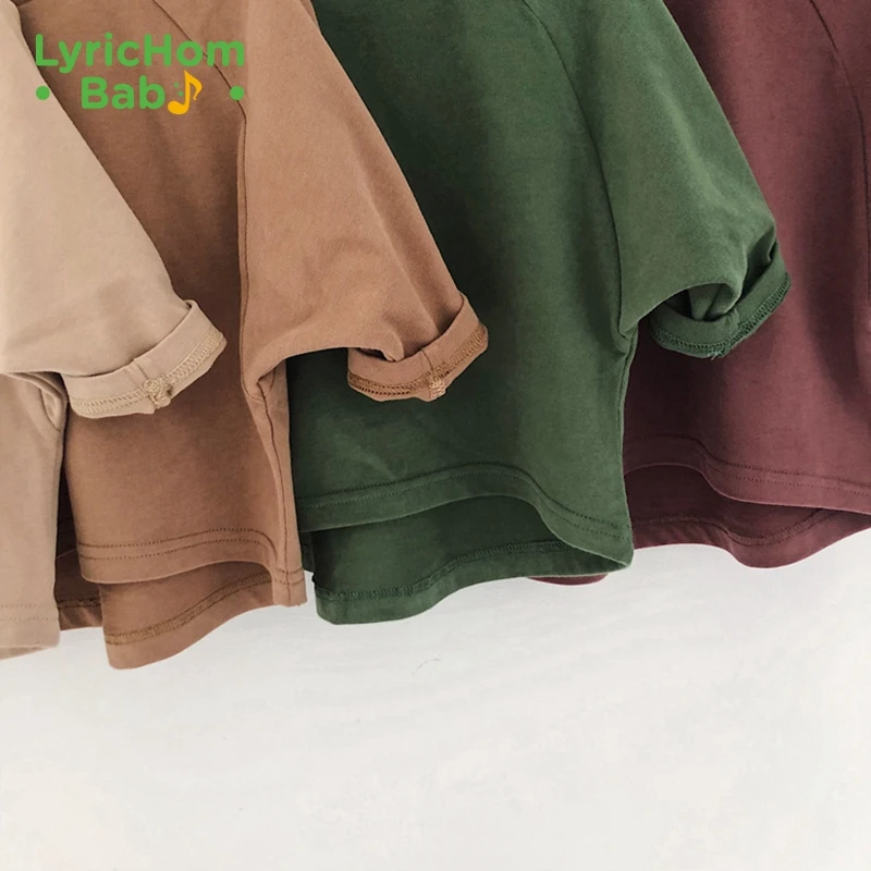 

Lyrichom Baby Spring Cotton T-shirt Tops Solid Fashion Toddler Girl Clothes Unisex Tops Children's Clothing Costumes