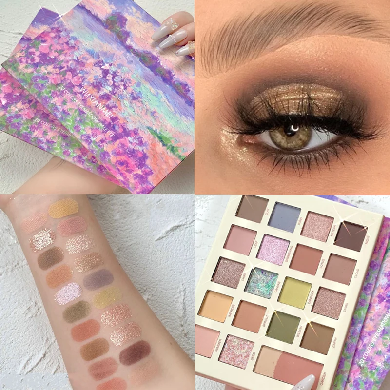 

20 Colors Eyeshadow Palette Matte Glitter Painting Long-lasting Eye Shadow Makeup Palette Pastels Eye Shadow Pigments Cosmetics