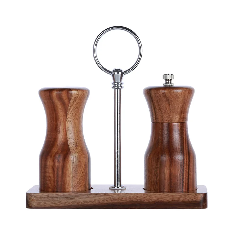 

Household wood salt pepper grinder set pepper grinder manual grinder seasoning grinder barbecue cooking kitchen tool