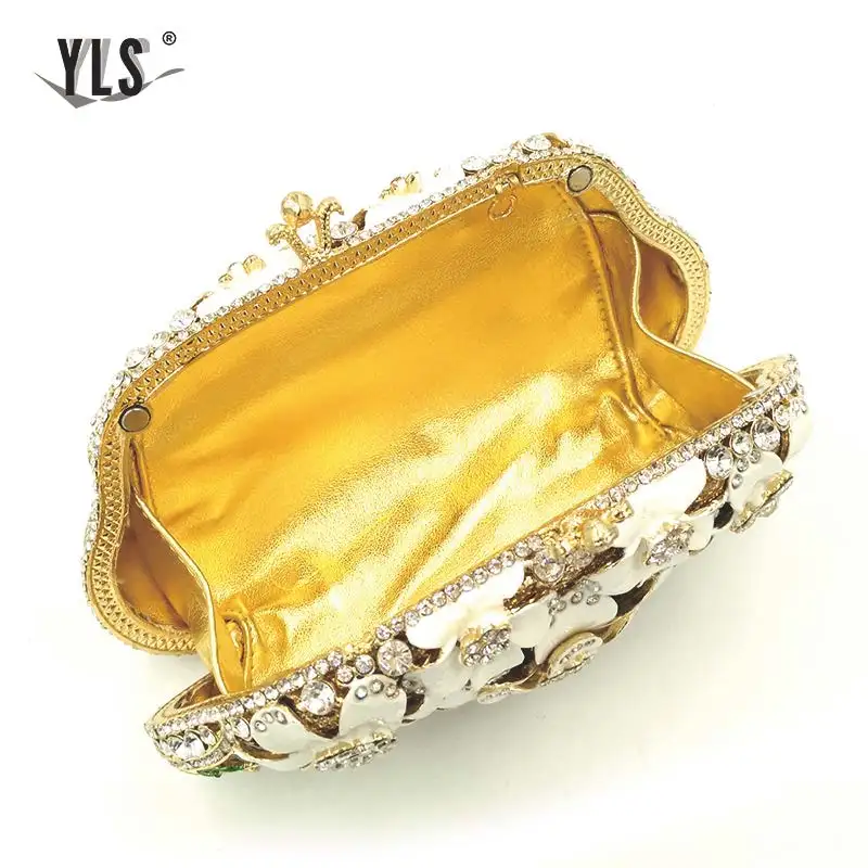 YLS, женские роскошные стразы, клатч, кошелек, модный цветок, кристалл, вечерние сумки, для коктейля, свадьбы, вечеринки, сумочка для выпускного вечера