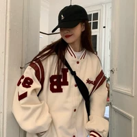 american style vintage thin women baseball uniform jacket 2021 new spring autumn leisure all match harajuku single breasted coat