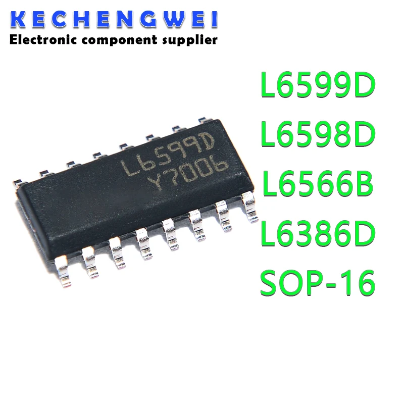 5pcs L6599DTR SOP16 L6599D SOP L6599 SMD L6599AD SOP-16 L6598D L6598 L6566B L6566 L6566BTR L6386D L6386 L6386ED L6386AD | Электронные