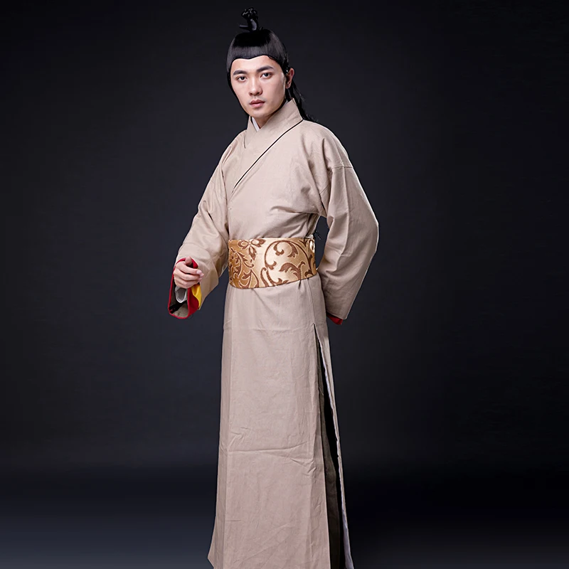 Льняная одежда Китайские мужские костюмы Ханьфу для актеров Министры и ученые эпохи песни косплей необычные.