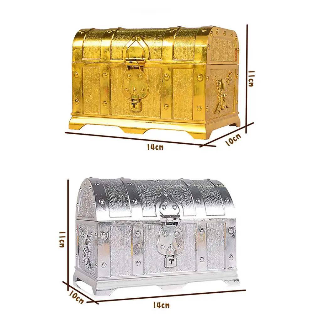

Retro Treasure Box with Lock for Party Favors Props Decoration Pirate Treasure Chest for Kids