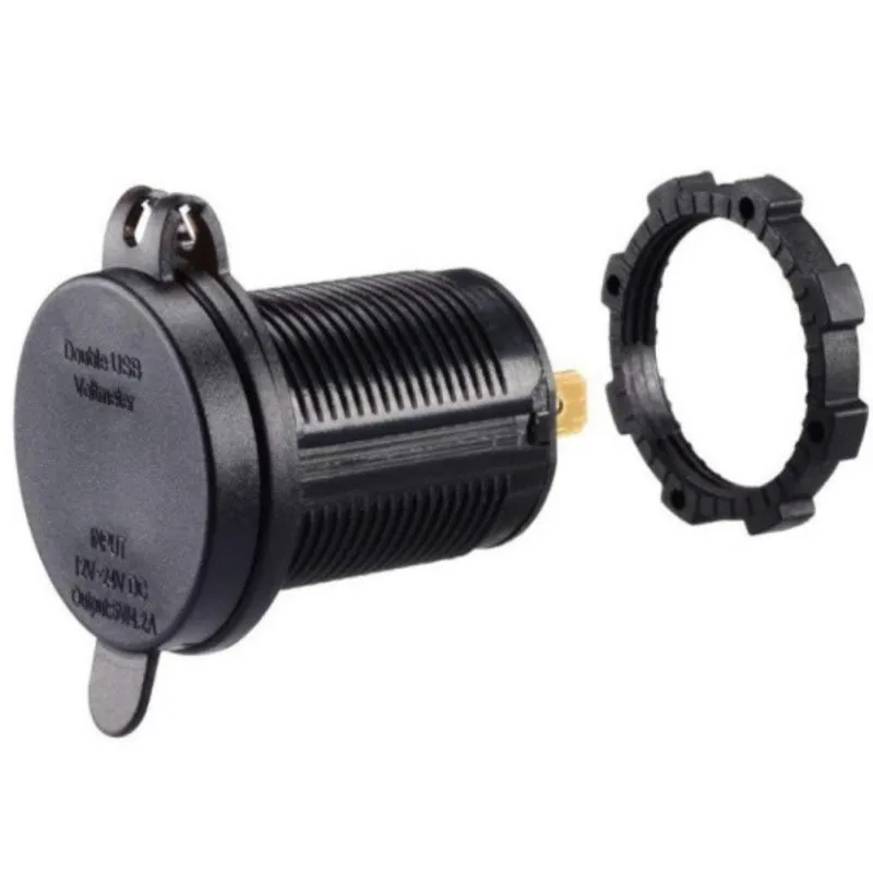 

Hot Motorcycle Dual USB Car Charger Wiring Modified 4.2A Voltmeter Digital Display Power Adapter Quick Charging Lighter