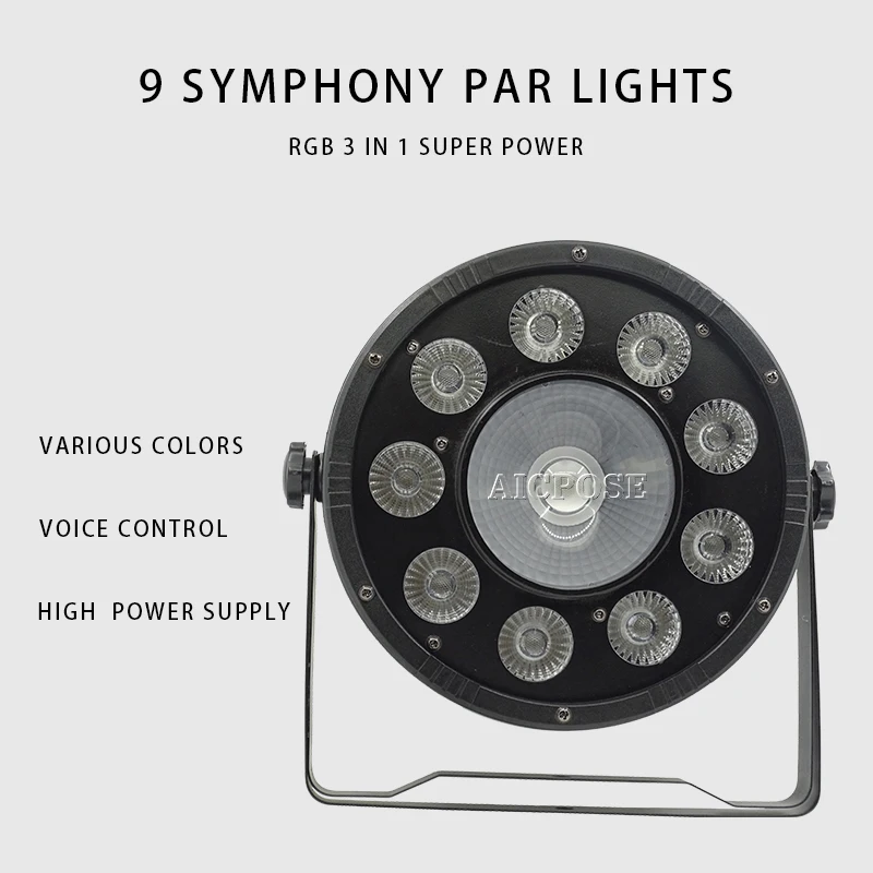 Плоский светодиодный светильник Par 12 шт./лот 9x10 Вт + 30 RGB 3 в 1 с полетным чехлом DMX512