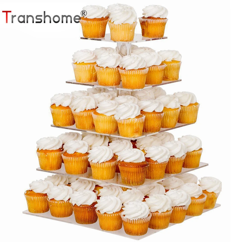 Transhome подставка для макарона 5 слойная прямоугольная прозрачная акриловая