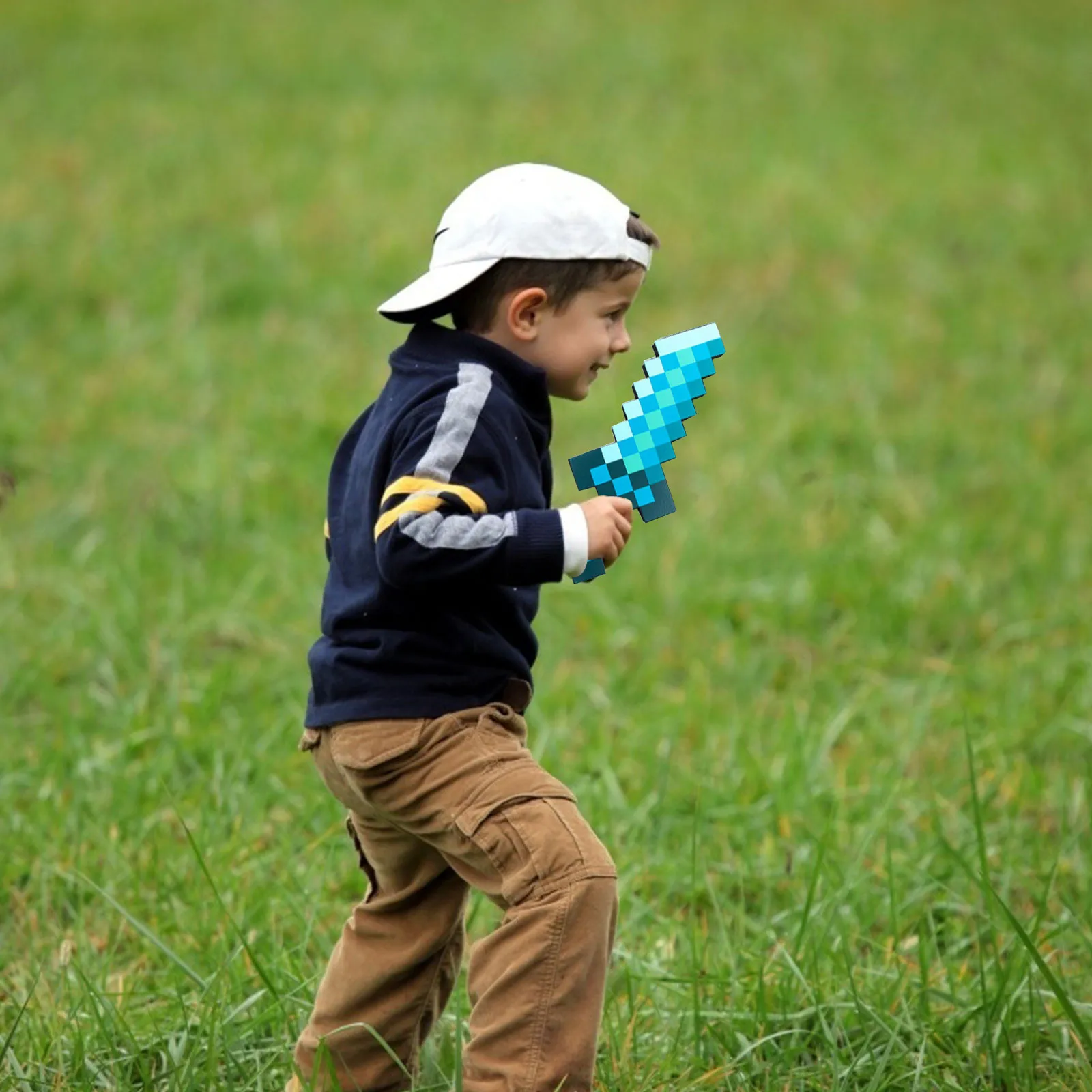 Популярный дизайн синий Алмазный меч мягкая игрушка из вспененного