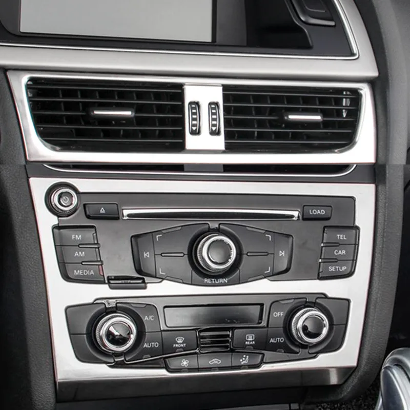 

Car Styling Console CD Air Vent Decoration Frame Cover Trim For Audi A4 B8 2010-16 Interior Accessories Air Outlet Sticker Strip