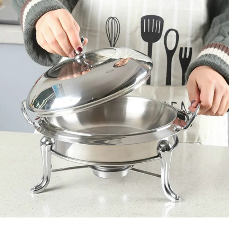 

stainless steel hotpot set mini hotpot pot holder tempered glass lid gold silver Chafing Dish Buffet pan Food Tray Warmer