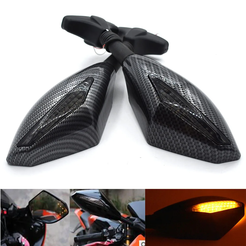Универсальный мотоцикл заднего вида боковое Крыло зеркала w/Светодиодный