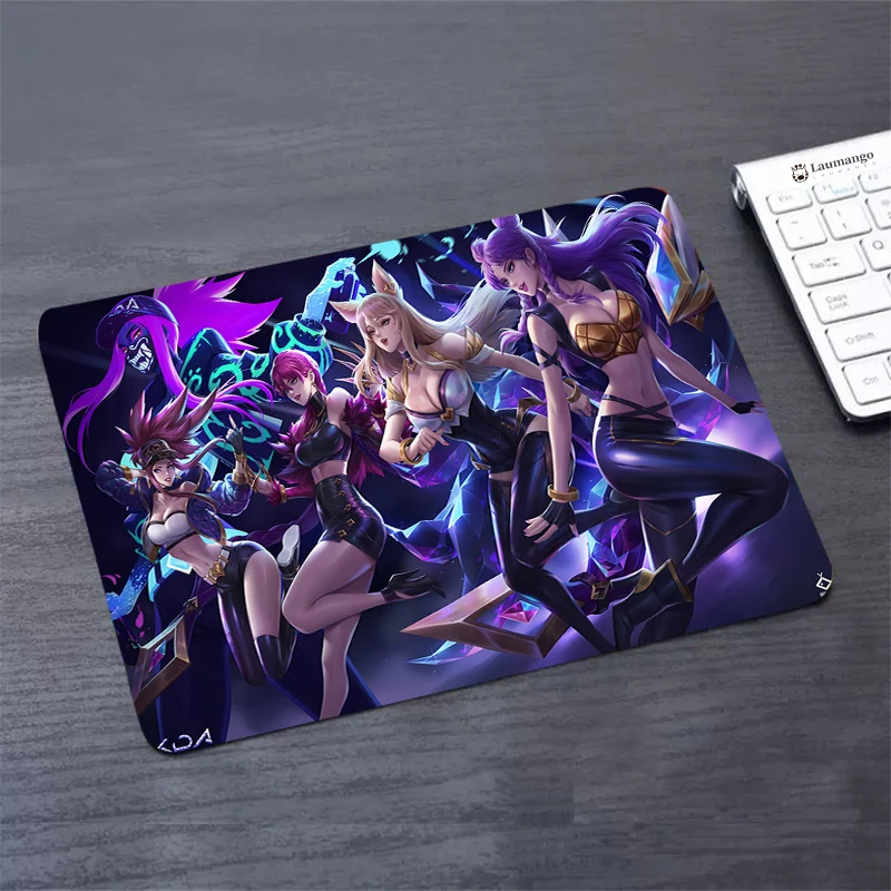 

Girl LOL KDA Deskmat Setup Gamer Accessories Rubber Mat Anime Mousepad Kawaii Pc Gaming Desk For Office Pad on the Table Deskpad