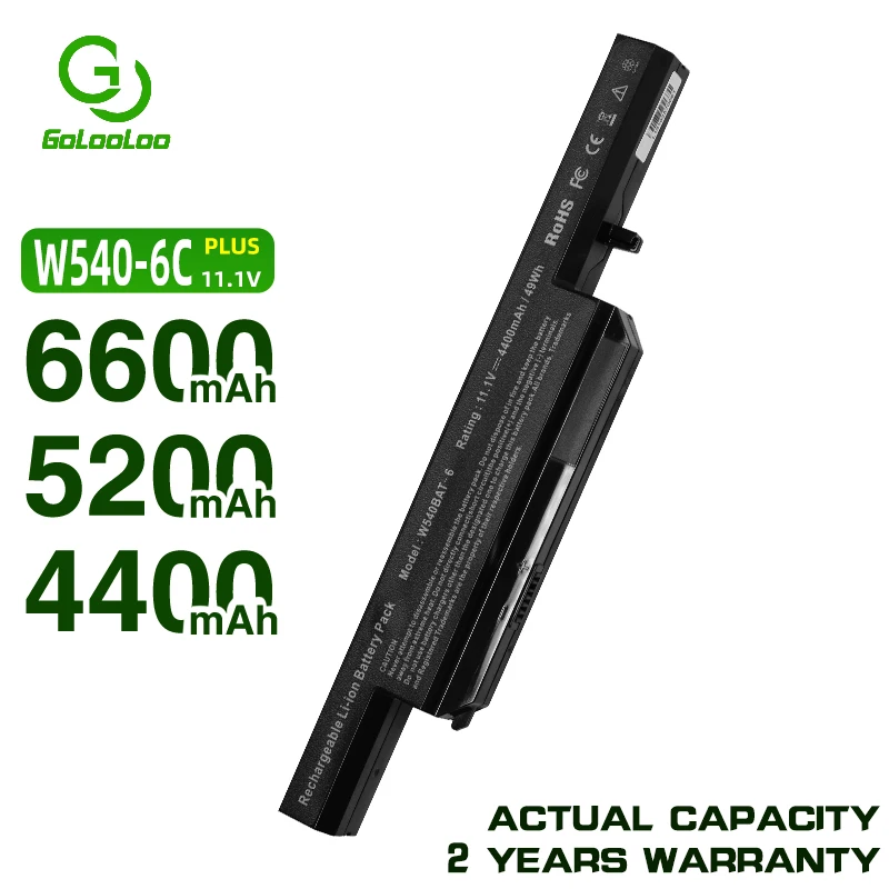 

Golooloo 4400MaH 11.1v Laptop Battery W540BAT-6 for CLEVO W540BAT 6 6-87-W540S-427 6-87-W540S-4U4 W550SU1 W550SU2 W551SU1