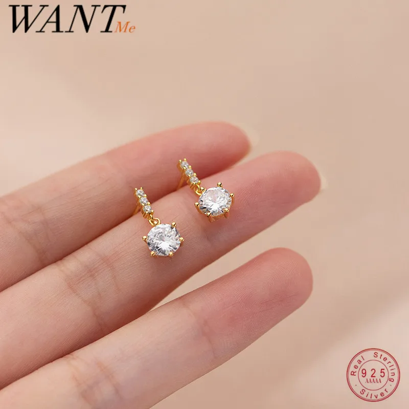 

Женские серьги-подвески WANTME из серебра 925 пробы с фианитами