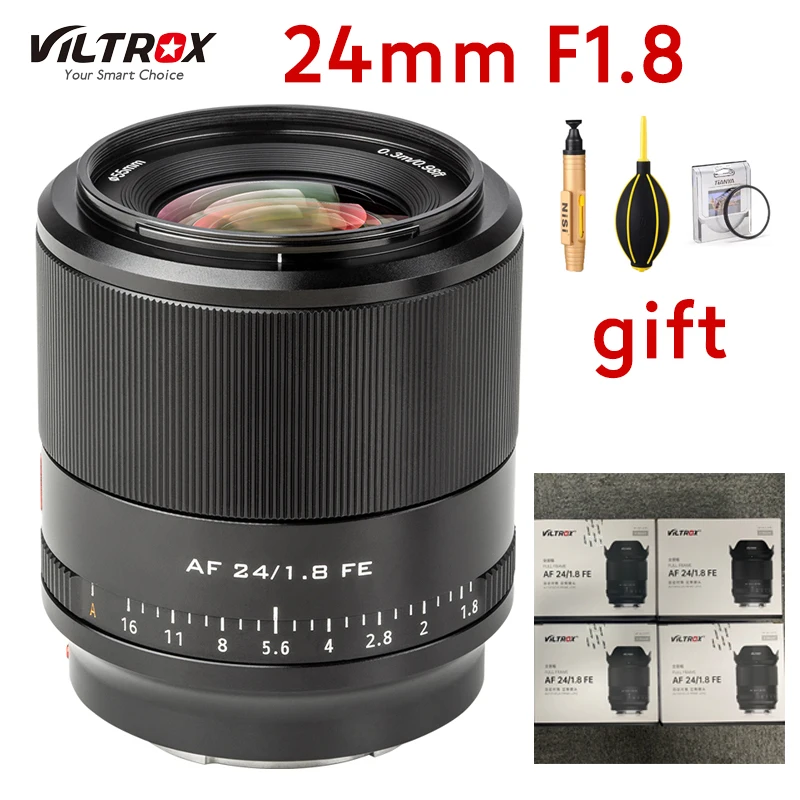 

Объектив Viltrox 24 мм F1.8 FE для камеры с автофокусом, полноразмерный объектив для Sony E Mount, для беззеркальной камеры Sony A7M3 A7RIII