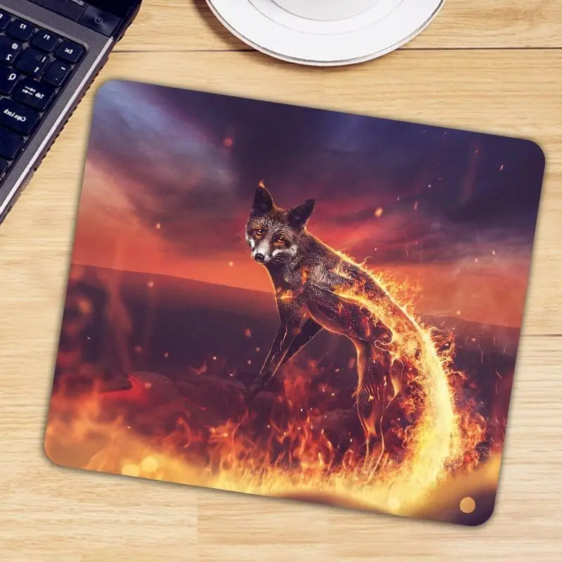 

Игровой коврик для мыши горячая Распродажа Animal Fox, Настольный коврик для мыши с клавиатурой, Противоскользящий резиновый коврик для компьют...