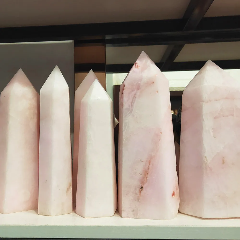 

80-2000g Crystal wand Natural pink opal quartz point gemstone tower Mineral Specimen healing