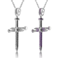 fashion inlaid aaa zircon screw cross pendant necklace for women party jewelry crystal necklace wholesale accessories