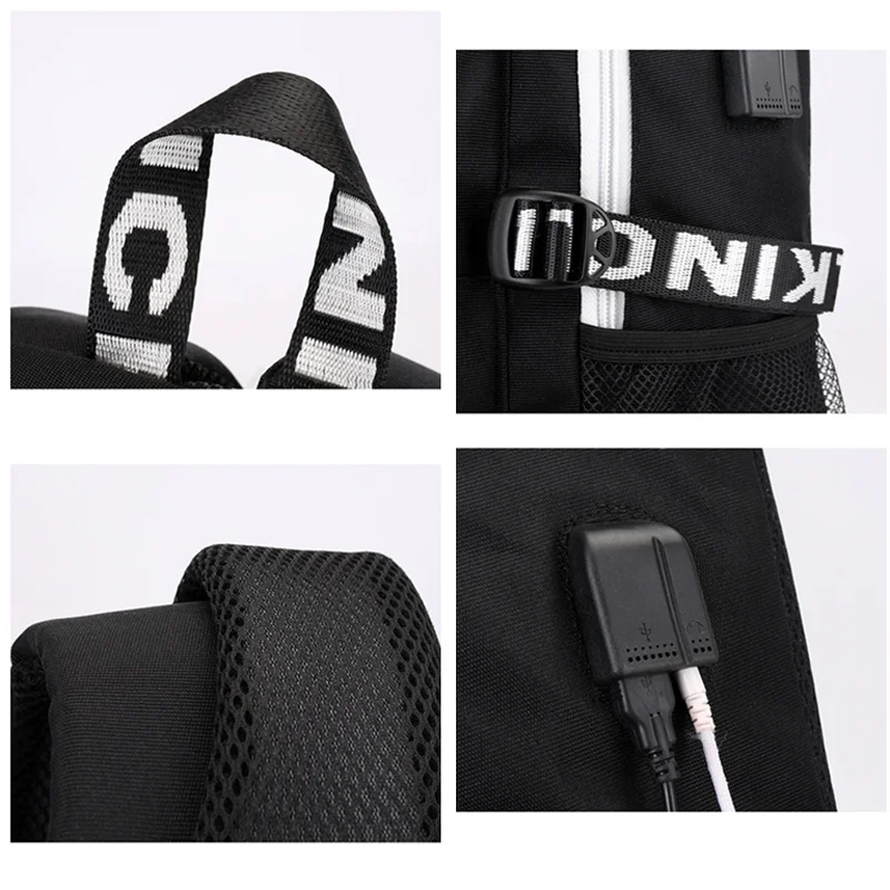 MARVEL Teenager Waterproof Backpack USB Charging Schoolbag Boys Girls Outdoor Travel Backpack mochila Oxford cloth student bag