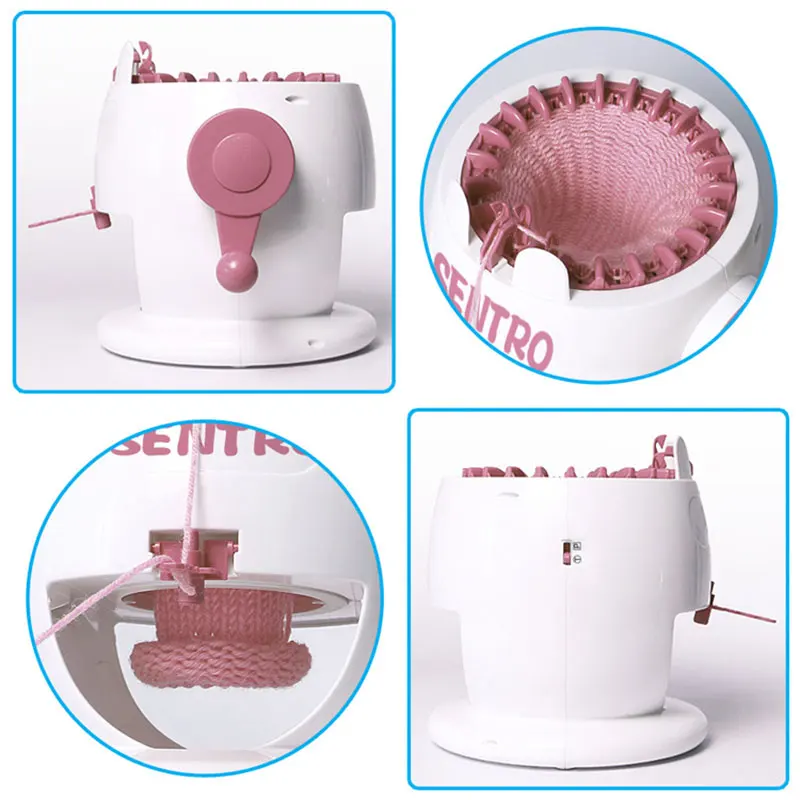 

Knitting Machine Smart Weaving Loom Round Knitting Machines Knitting Board Rotating Double Knit Loom for Sock Hat DTT88