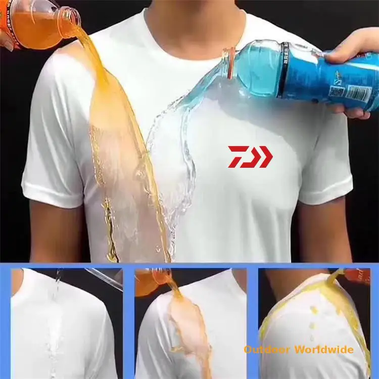 Дышащие мужские футболки с защитой от грязи DAWA для рыбалки креативный