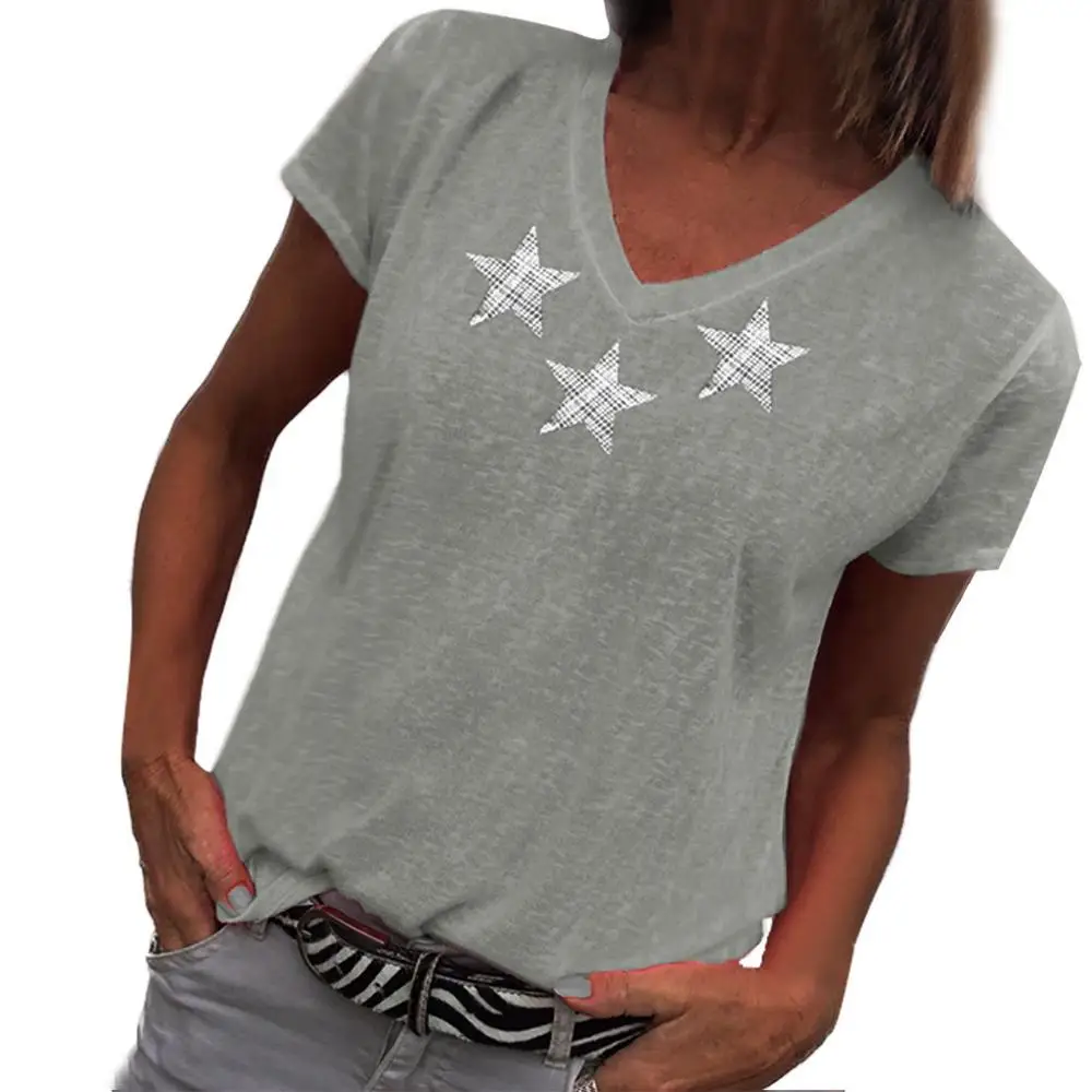 Женская футболка модные футболки с принтом звезд летняя повседневная одежда