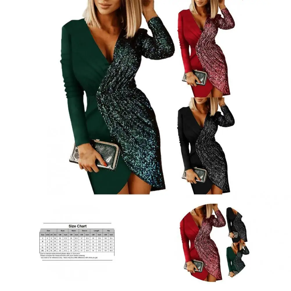 

Платье-футляр, дышащее мини-платье с длинным рукавом, блестящее женское платье