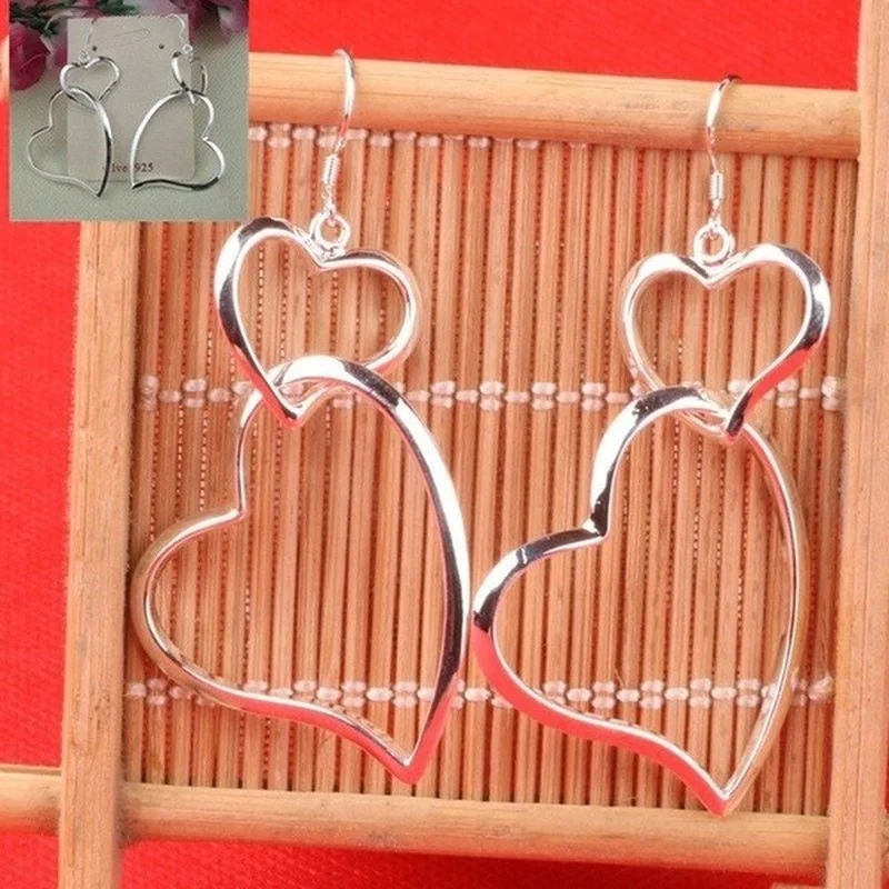 

New Fashion Double Heart Dangle Earrings for Women