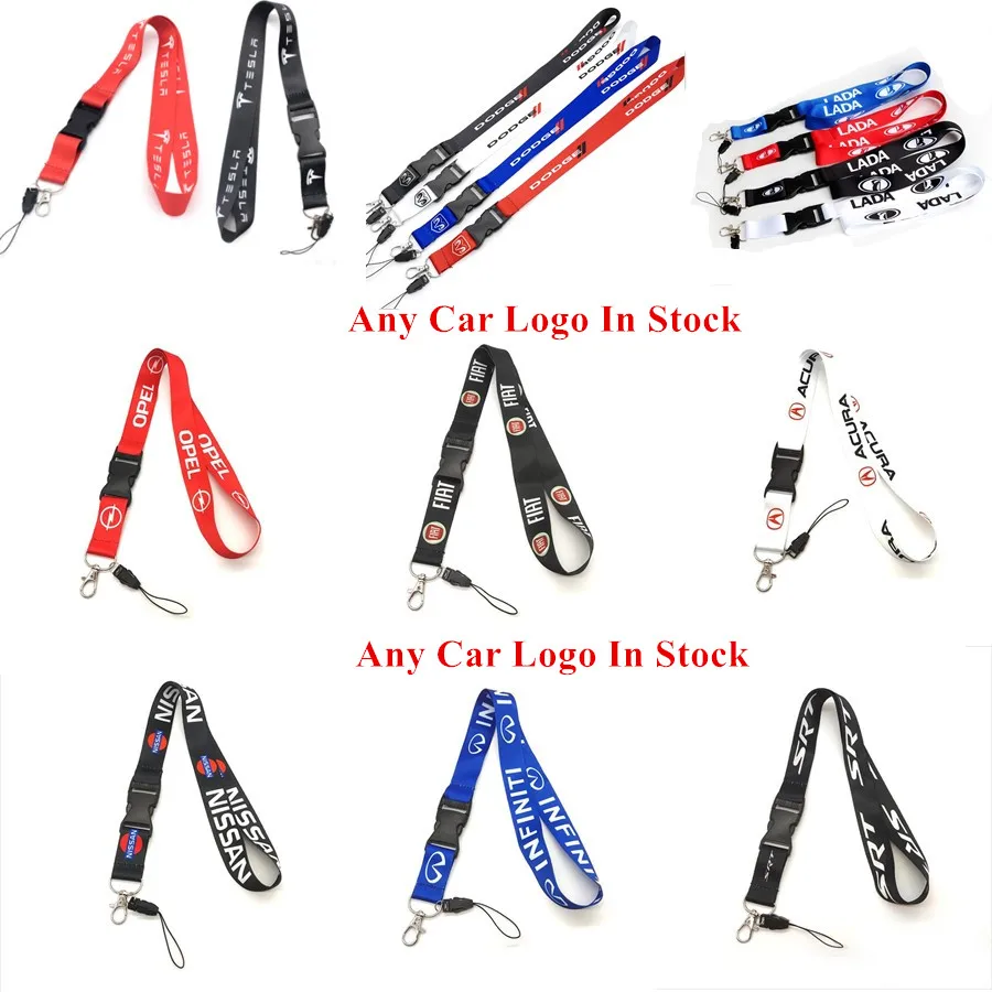 

VEHICAR Any Car Logo Avalible 1PC Neck Strap Lanyard Keys Mobile Phone USB Flash Drives Keychain ID Badges Card Auto Hang Rope