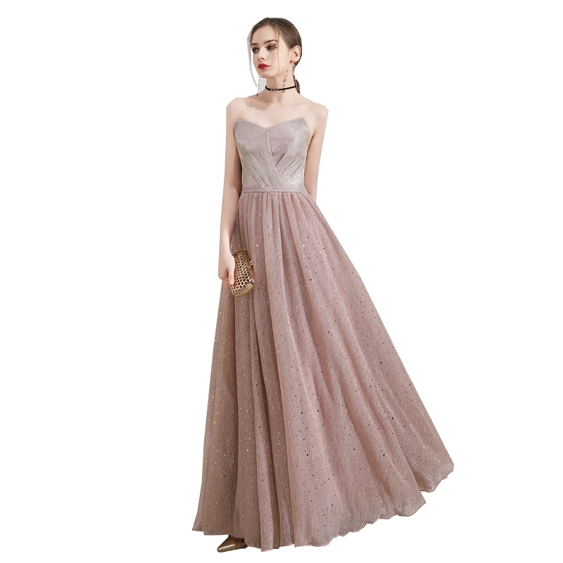 Взрывное Шампанское длинное без бретелек с открытой спиной Королева вечернее