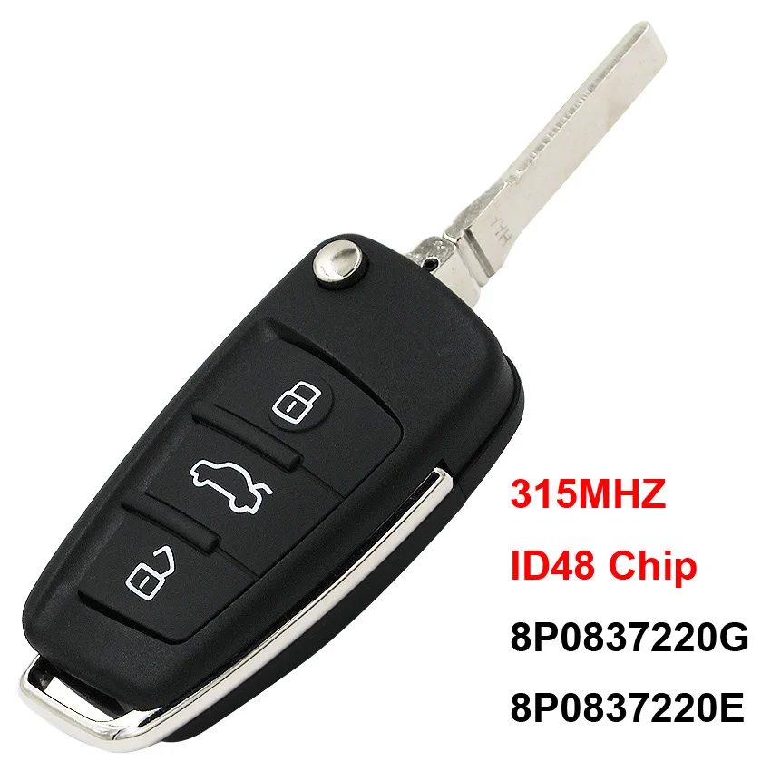 3 кнопки Модернизированный Складной флип дистанционный ключ автомобиля 315 МГц ID48