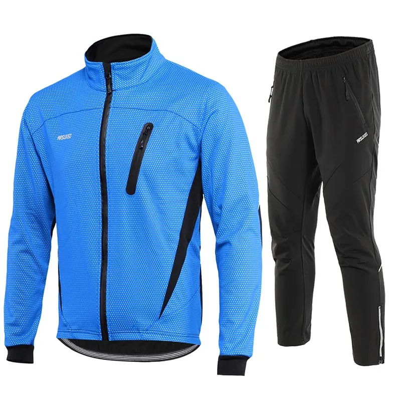 ARSUXEO 4 вида цветов Мужская велосипедная куртка набор зимняя теплая термальная