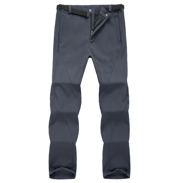 Men Gray JACKSANQI женские и мужские уличные теплые походные брюки флисовые спортивные альпинистские походные горные водонепроницаемые женские брюки RA323 - Цвет: Men Gray