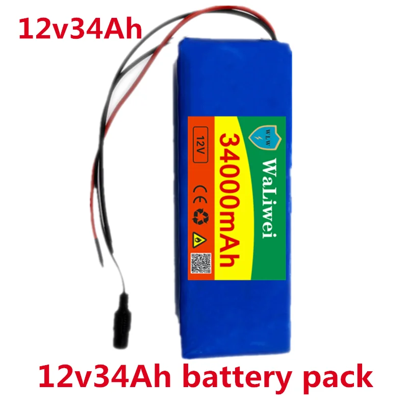 12v Оригинал 12V 34000mAh Высокая емкость литий ионный аккумулятор 12 6 V 34Ah AC зарядное