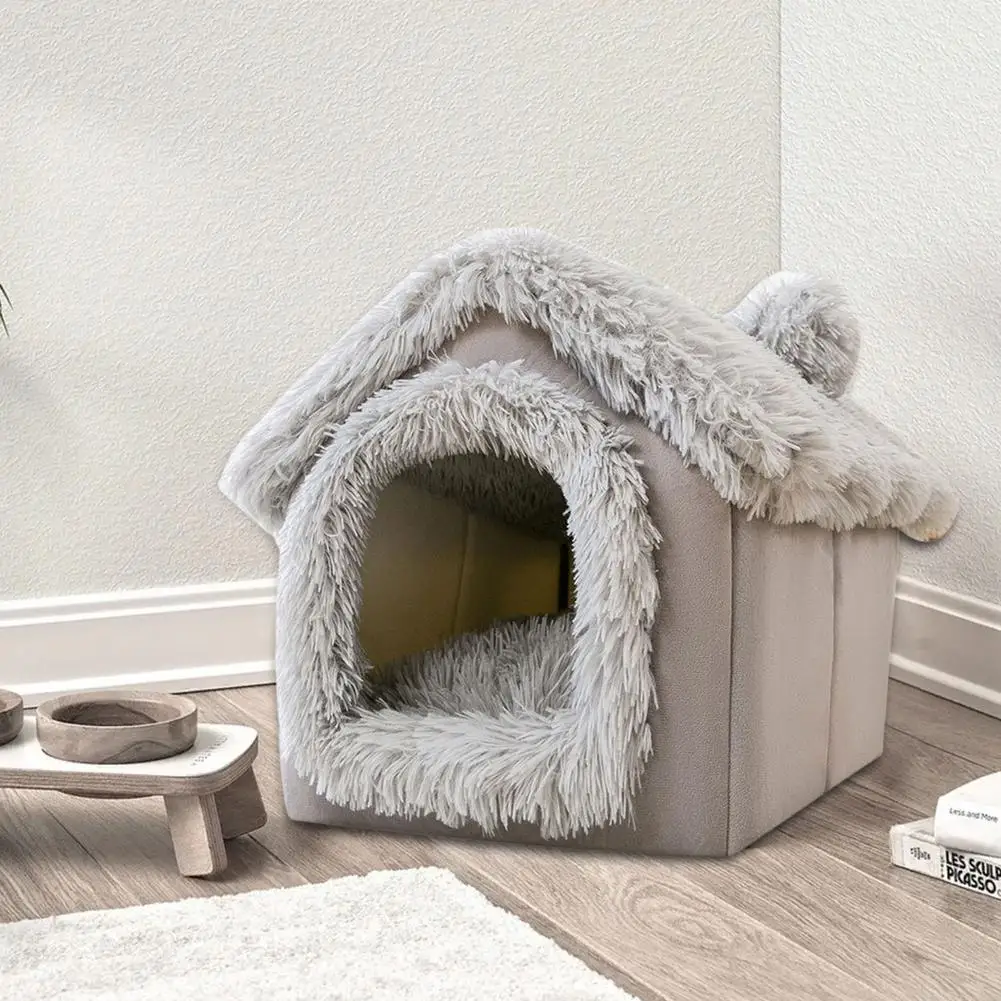 

1PC Cute Cat Nest Winter Comfortable Warm Pet House For Cat Dog Foldable Pet Sleeping Bed For Durable Kennel Pet Supplies