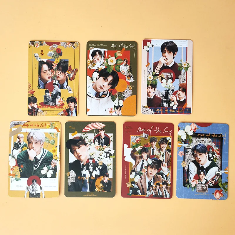 

7 шт. Kpop Bangtan Boys LOMO Card Map Of The Soul 7 двусторонняя Фотокарта JUNG KOOK JIMIN JIN SUGA J-HOPE коллекция фанатов