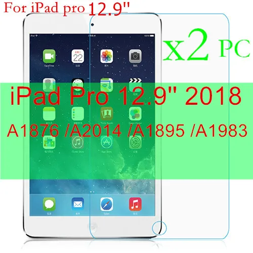 iPad Pro 12.9 2018 2 шт Защитное стекло для apple ipad air 1 2 pro 9,7 10,5 устойчивая к царапинам Защита экрана для ipad 2, 3, 4 стеклянная пленка - Цвет: iPad Pro 12.9 2018