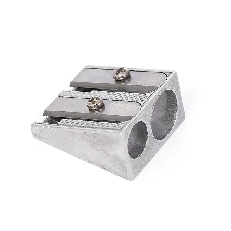 

2pcs New Reliable Metal Pencil Sharpeners Double Hole Drawing Writing Sharpener