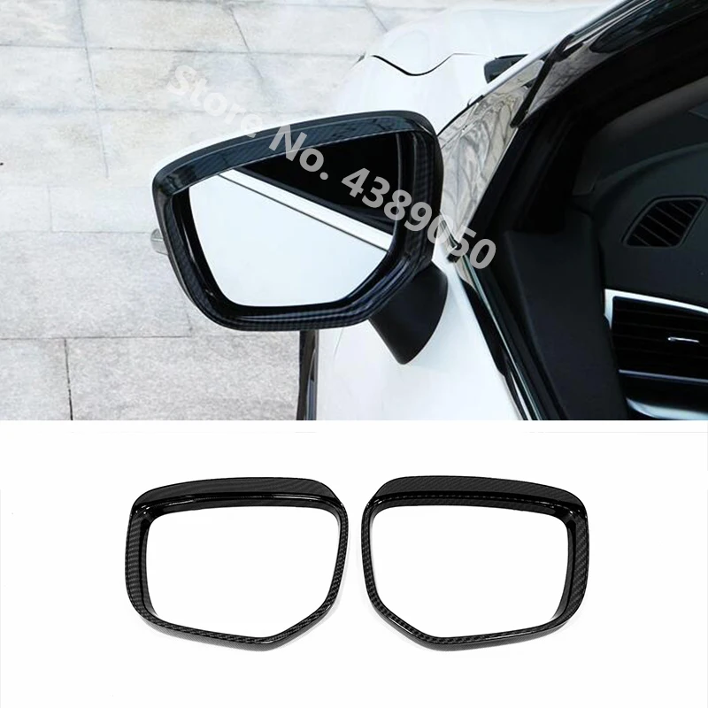 

For Mitsubishi Eclipse Cross 2018 2019 ABS Carbon fibre Side Door Rearview Mirror block rain eyebrow Cover Trim Car Accessories