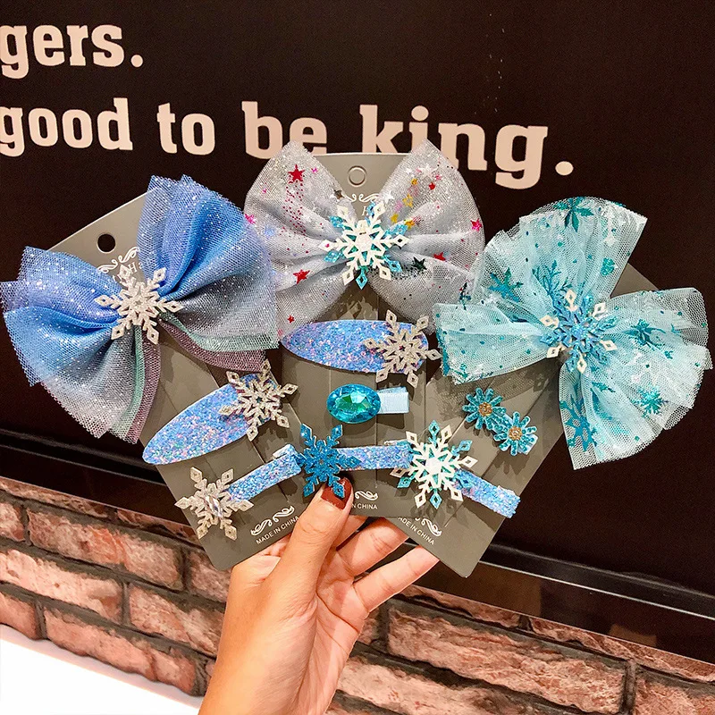 

3pcs/4pcs Lace Ribbon Hairpins for Baby Kids Bangs Girls Hair Pins Hair Clips Set Gift Hair Accessories Cosplay Headdress