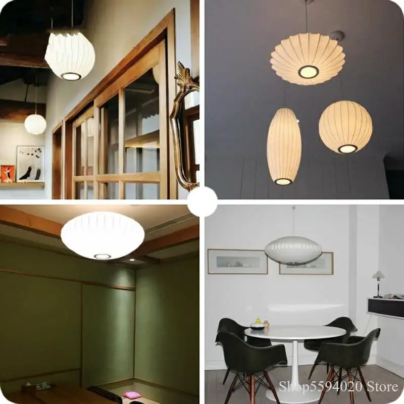 Японская шелковая/Тканевая Люстра для зала бара магазина одежды Подвесная лампа